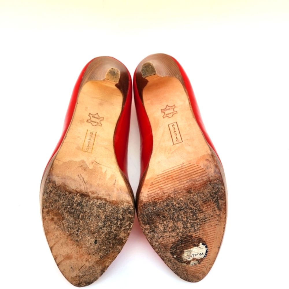 Steven by Steve Madden Vintage Mid-00s Lalo Red Patent Peeptoe Pumps - Picture 7 of 7